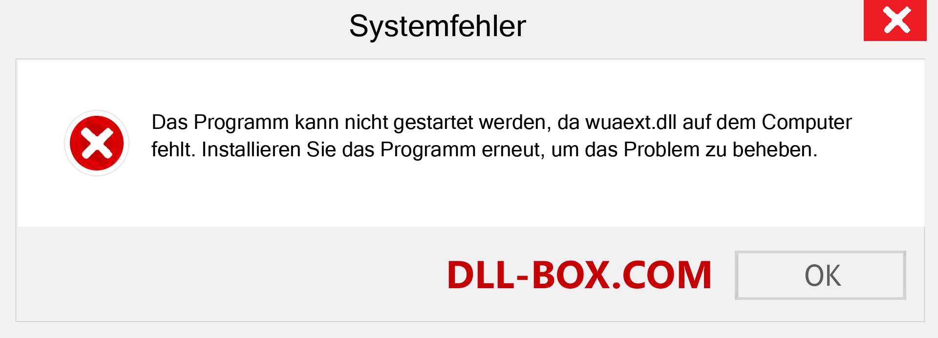 wuaext.dll-Datei fehlt?. Download für Windows 7, 8, 10 - Fix wuaext dll Missing Error unter Windows, Fotos, Bildern